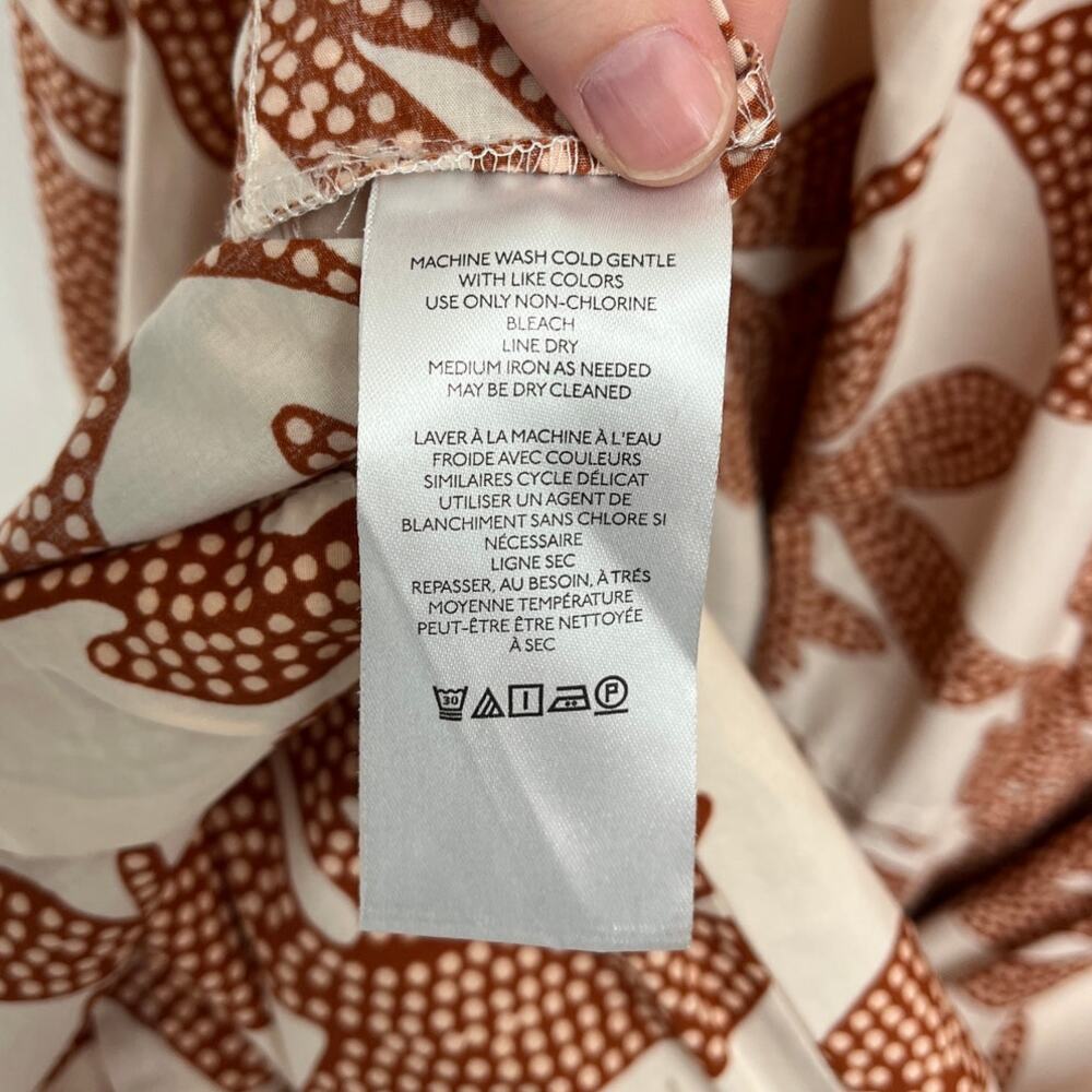 Anthropologie The Somerset Tiered Maxi Dress V-Neck Neutral Dotted Floral - Med - Picture 8 of 11